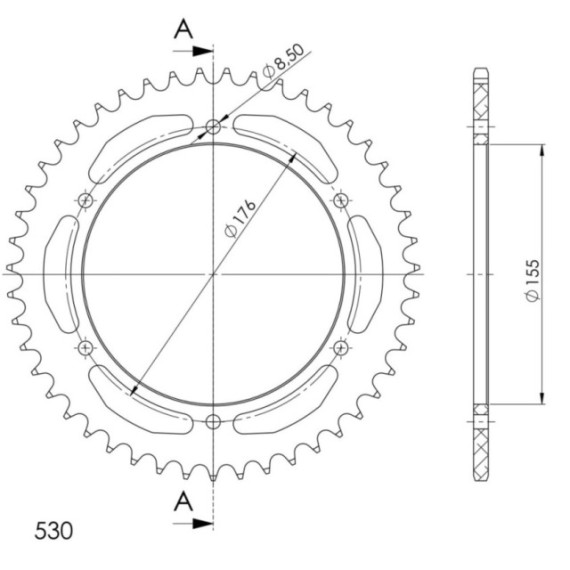 Supersprox Rear Sprocket Alu RAL-2011:47 Black