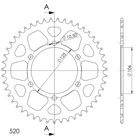 Supersprox Rear Sprocket Alu RAL-2013:41 Black