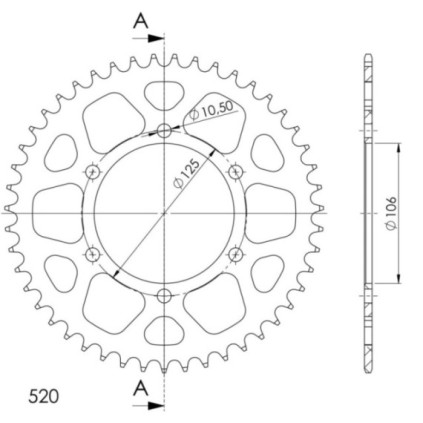 Supersprox Rear Sprocket Alu RAL-2013:45 Black