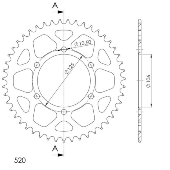 Supersprox Rear Sprocket Alu RAL-2013:48 Black