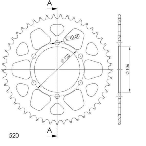 Supersprox Rear Sprocket Alu RAL-2013:49 Black