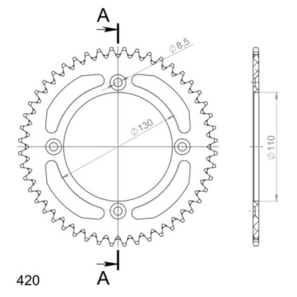 Supersprox Rear Sprocket Alu RAL-209:47 Blue