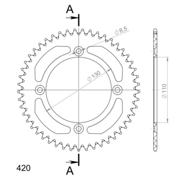 Supersprox Rear Sprocket Alu RAL-209:49 Silver