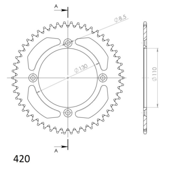 Supersprox Rear Sprocket Alu RAL-209:51 Black