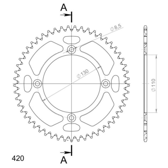 Supersprox Rear Sprocket Alu RAL-209:53 Black