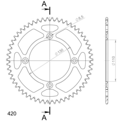 Supersprox Rear Sprocket Alu RAL-209:55 Black