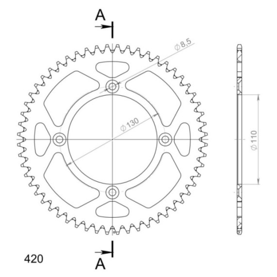 Supersprox Rear Sprocket Alu RAL-209:56 Black