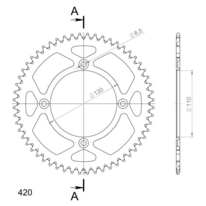 Supersprox Rear Sprocket Alu RAL-209:56 Black