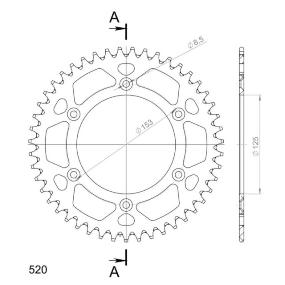 Supersprox Rear Sprocket Alu RAL-210:47 Gold