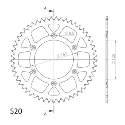 Supersprox Rear Sprocket Alu RAL-210:48 Blue