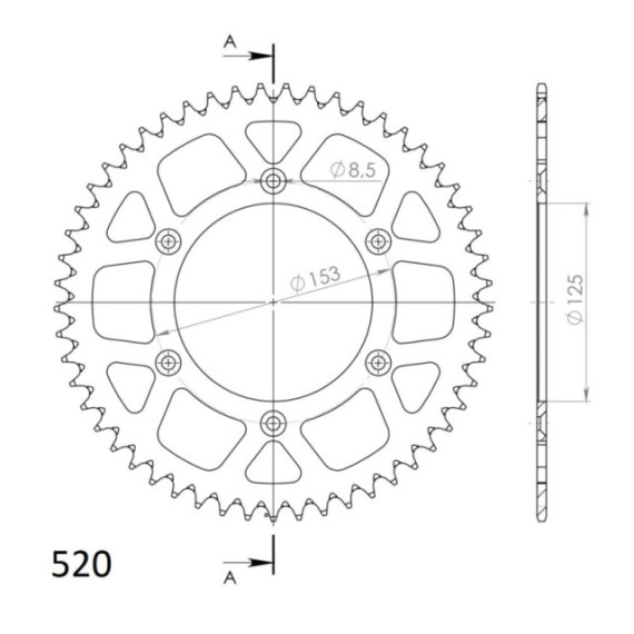 Supersprox Rear Sprocket Alu RAL-210:50 Gold