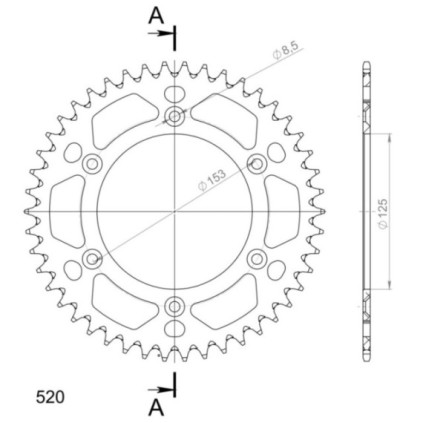 Supersprox Rear Sprocket Alu RAL-210/990:46 Silver