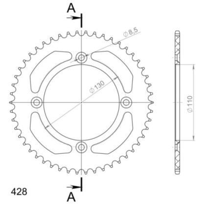 Supersprox Rear Sprocket Alu RAL-217:50 Black