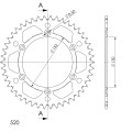 Supersprox Rear Sprocket Alu RAL-244:46 Black