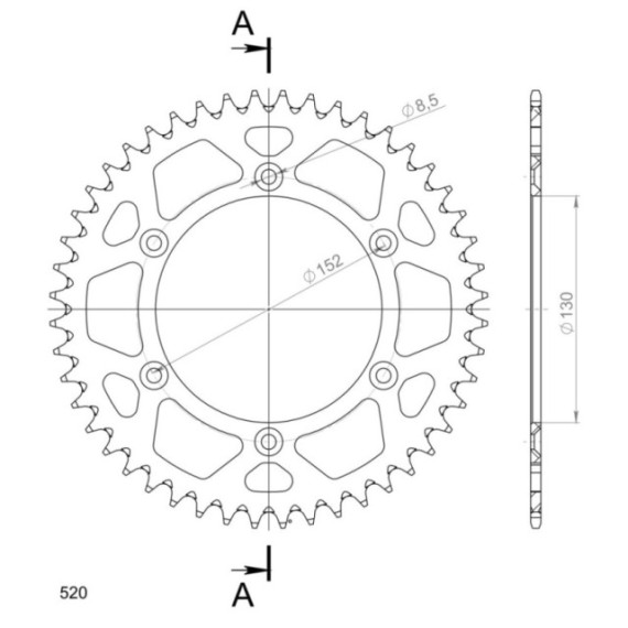 Supersprox Rear Sprocket Alu RAL-244:48 Black