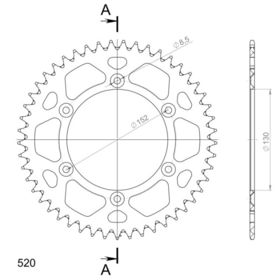 Supersprox Rear Sprocket Alu RAL-244:49 Black