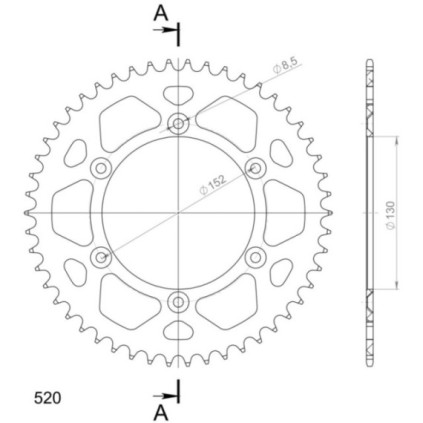 Supersprox Rear Sprocket Alu RAL-244:50 Silver