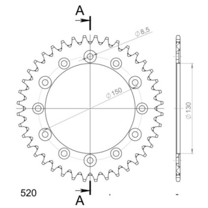 Supersprox Rear Sprocket Alu RAL-245/2:40 Black