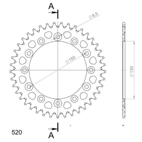 Supersprox Rear Sprocket Alu RAL-245/2:41 Black