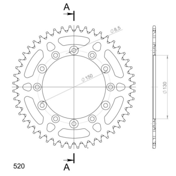 Supersprox Rear Sprocket Alu RAL-245/2:48 Blue