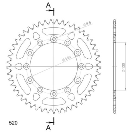 Supersprox Rear Sprocket Alu RAL-245/2:49 Black