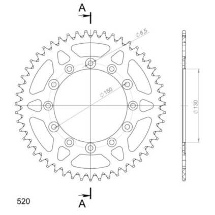 Supersprox Rear Sprocket Alu RAL-245/2:51 Gold