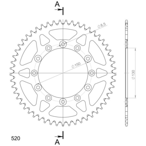 Supersprox Rear Sprocket Alu RAL-245/2:53 Blue