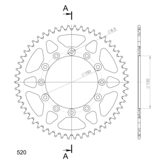 Supersprox Rear Sprocket Alu RAL-245/2:54 Blue