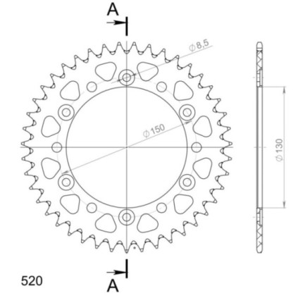 Supersprox Rear Sprocket Alu RAL-245/3:43 Black