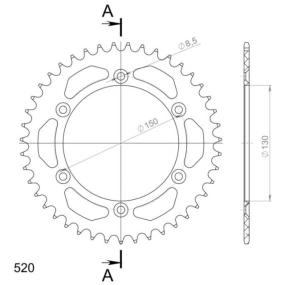 Supersprox Rear Sprocket Alu RAL-245:38 Red