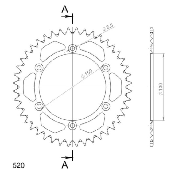 Supersprox Rear Sprocket Alu RAL-245:44 Silver