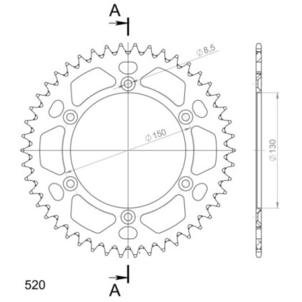 Supersprox Rear Sprocket Alu RAL-245:46 Gold