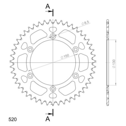 Supersprox Rear Sprocket Alu RAL-245:47 Red