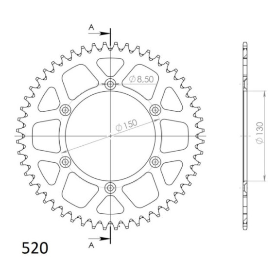 Supersprox Rear Sprocket Alu RAL-245:49 Silver