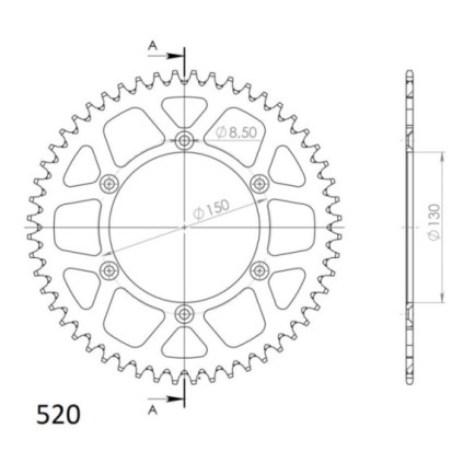 Supersprox Rear Sprocket Alu RAL-245:50 Orange