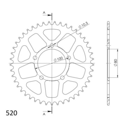 Supersprox Rear Sprocket Alu RAL-2698:45 Black