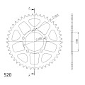 Supersprox Rear Sprocket Alu RAL-2698:45 Black