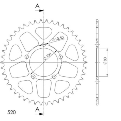 Supersprox Rear Sprocket Alu RAL-2698:46 Black