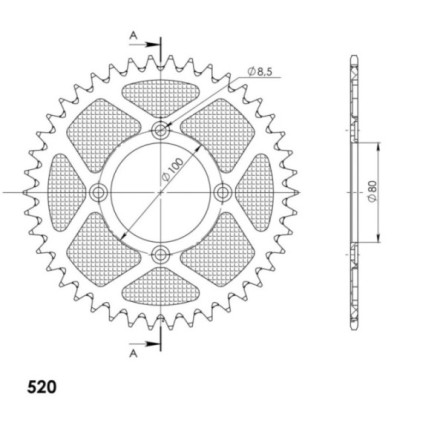 Supersprox Rear Sprocket Alu RAL-2802/2:42 Blue