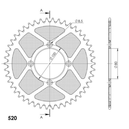 Supersprox Rear Sprocket Alu RAL-2802/2:48 Blue