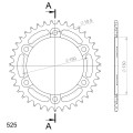 Supersprox Rear Sprocket Alu RAL-300:39 Black