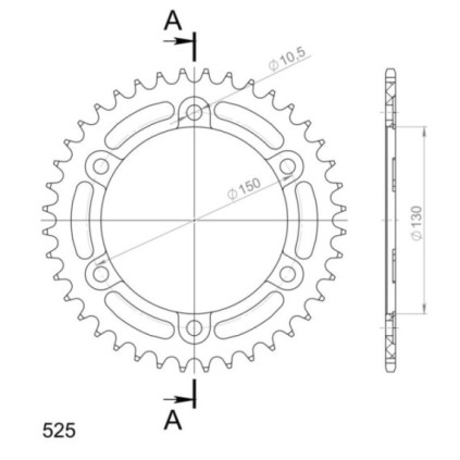 Supersprox Rear Sprocket Alu RAL-300:40 Black