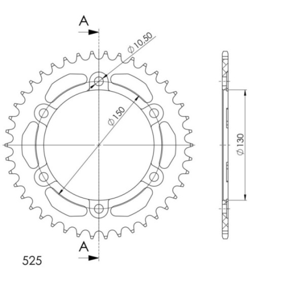 Supersprox Rear Sprocket Alu RAL-300:42 Black