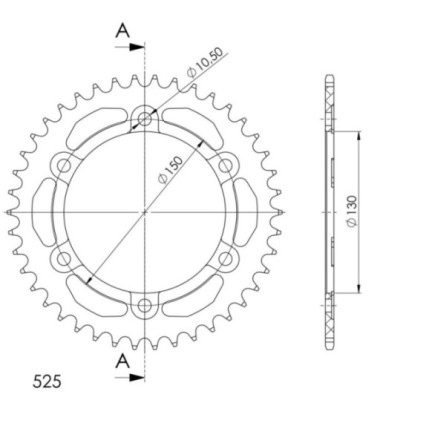 Supersprox Rear Sprocket Alu RAL-300:46 Black