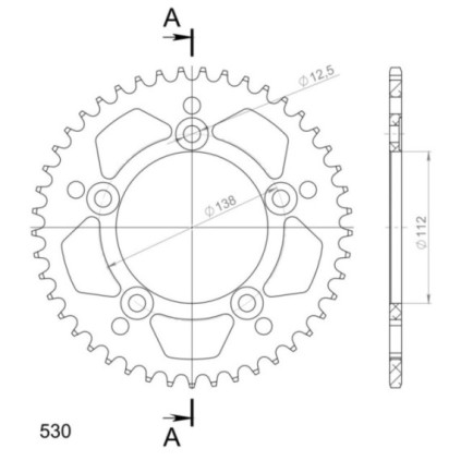 Supersprox Rear Sprocket Alu RAL-302:45 Black