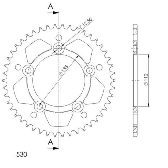 Supersprox Rear Sprocket Alu RAL-302:46 Black