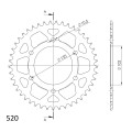 Supersprox Rear Sprocket Alu RAL-401:45 Red