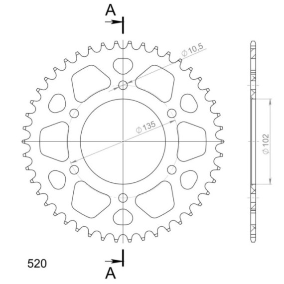 Supersprox Rear Sprocket Alu RAL-401:46 Red