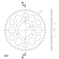 Supersprox Rear Sprocket Alu RAL-404:46 Red