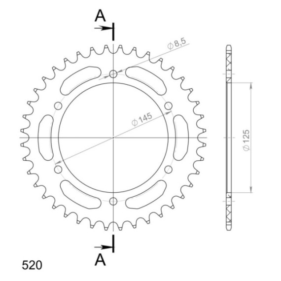 Supersprox Rear Sprocket Alu RAL-405:40 Red